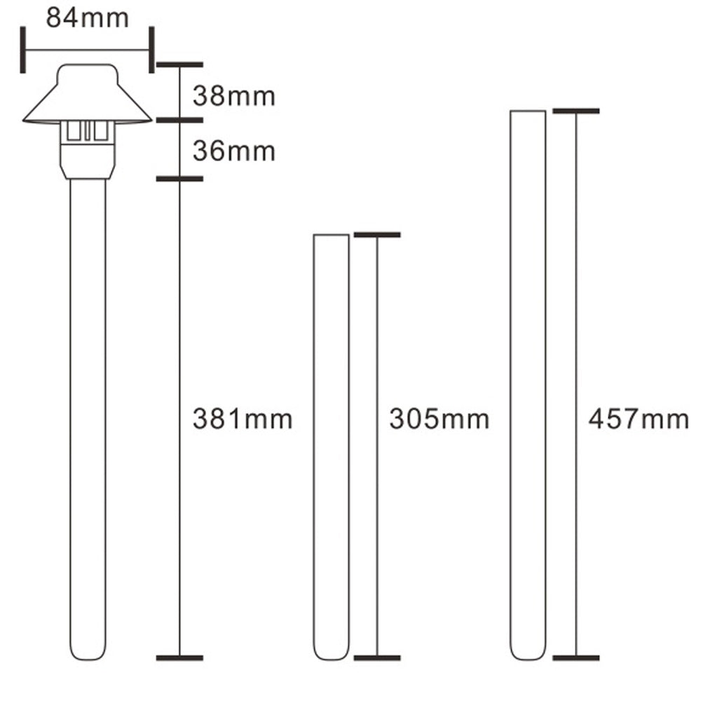 Pro Light Club Black Aluminum Small Shaded Path Light