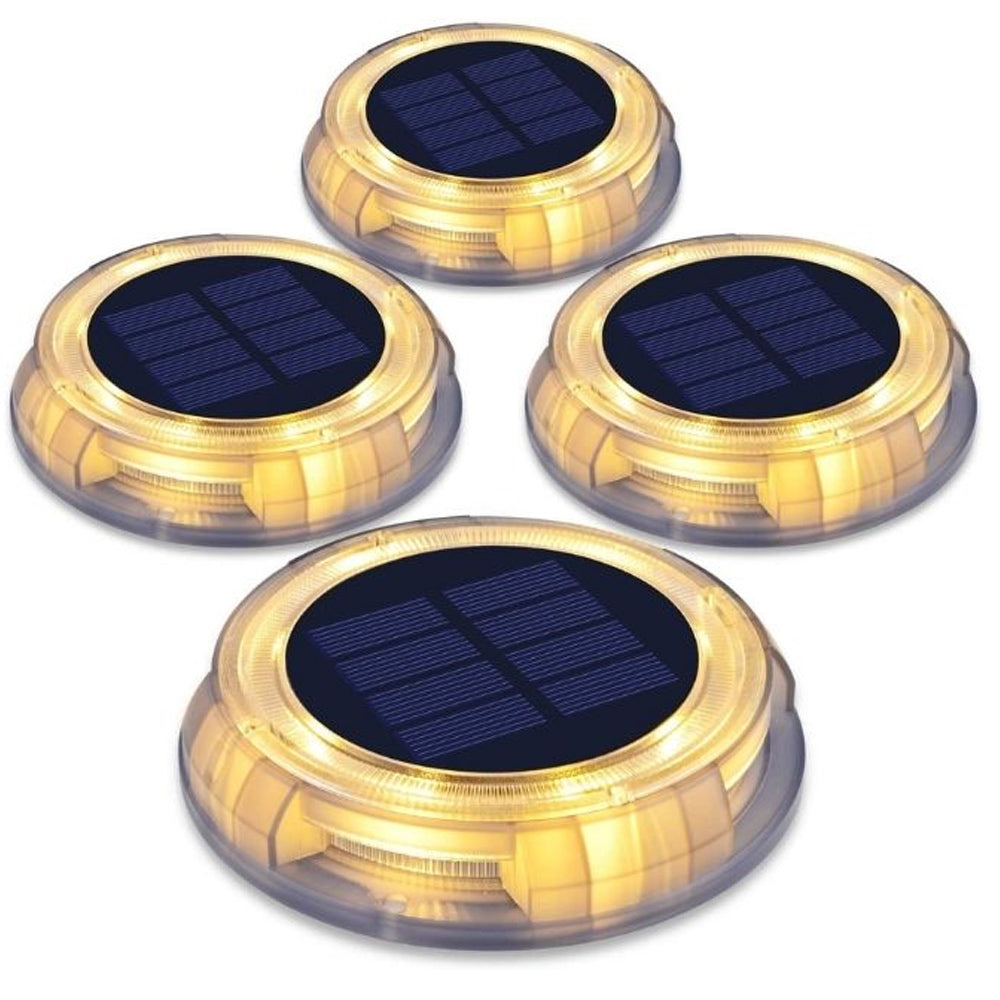 Warm White Solar Deck Light Pack of 4