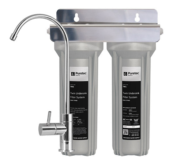 Puretec Basic TW1 Mains Twin Undersink Water Filter System With Faucet